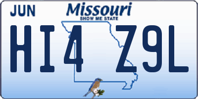 MO license plate HI4Z9L