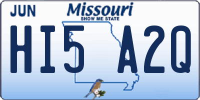 MO license plate HI5A2Q
