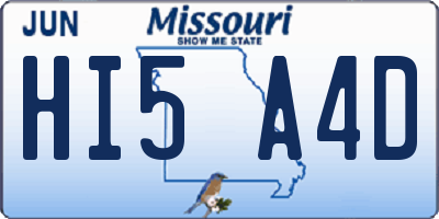 MO license plate HI5A4D