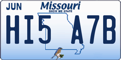 MO license plate HI5A7B
