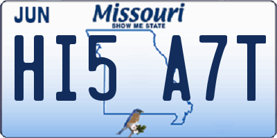 MO license plate HI5A7T