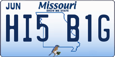 MO license plate HI5B1G