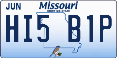 MO license plate HI5B1P
