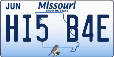 MO license plate HI5B4E