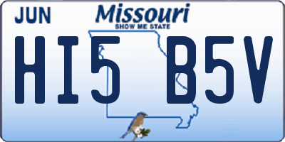 MO license plate HI5B5V