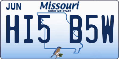 MO license plate HI5B5W