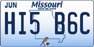 MO license plate HI5B6C