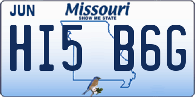 MO license plate HI5B6G