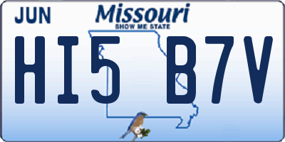 MO license plate HI5B7V