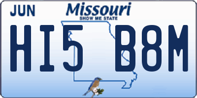 MO license plate HI5B8M