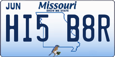 MO license plate HI5B8R