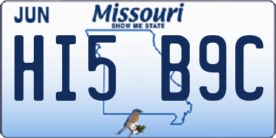MO license plate HI5B9C