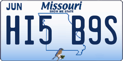 MO license plate HI5B9S