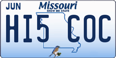 MO license plate HI5C0C
