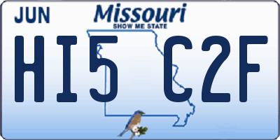 MO license plate HI5C2F
