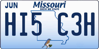 MO license plate HI5C3H