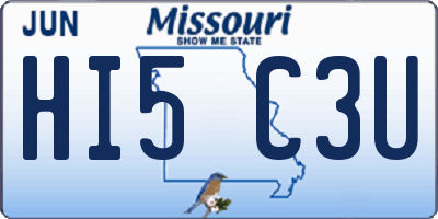 MO license plate HI5C3U