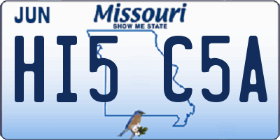 MO license plate HI5C5A