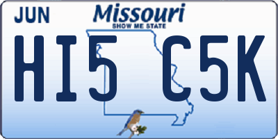MO license plate HI5C5K
