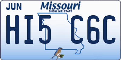 MO license plate HI5C6C