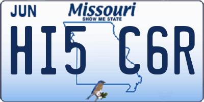 MO license plate HI5C6R