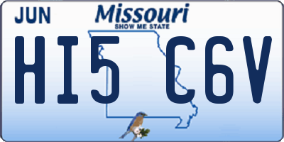 MO license plate HI5C6V