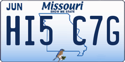 MO license plate HI5C7G