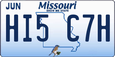 MO license plate HI5C7H