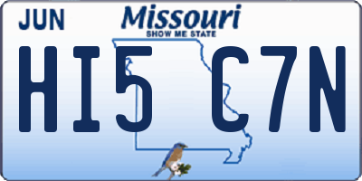 MO license plate HI5C7N
