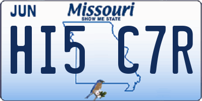 MO license plate HI5C7R