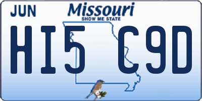 MO license plate HI5C9D