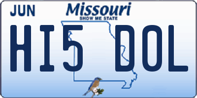 MO license plate HI5D0L