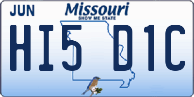 MO license plate HI5D1C