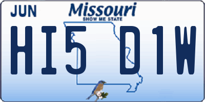 MO license plate HI5D1W