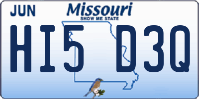 MO license plate HI5D3Q