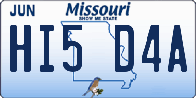 MO license plate HI5D4A