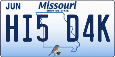 MO license plate HI5D4K