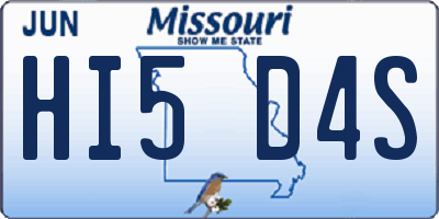 MO license plate HI5D4S