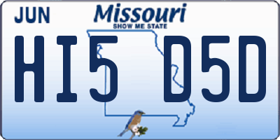 MO license plate HI5D5D