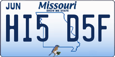 MO license plate HI5D5F