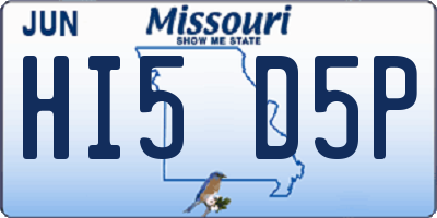 MO license plate HI5D5P
