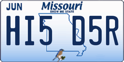 MO license plate HI5D5R