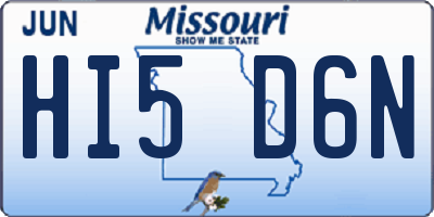 MO license plate HI5D6N