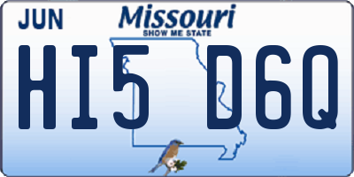MO license plate HI5D6Q