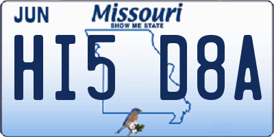 MO license plate HI5D8A