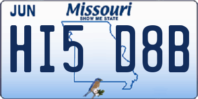 MO license plate HI5D8B