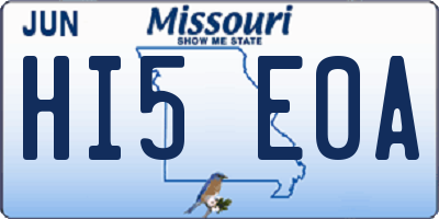 MO license plate HI5E0A