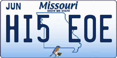 MO license plate HI5E0E