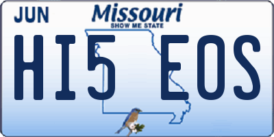 MO license plate HI5E0S