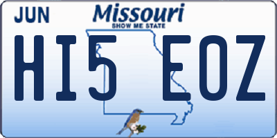 MO license plate HI5E0Z